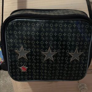 Men's Black Star Pattern Messenger Bag